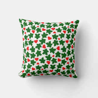 Green Meeple with Red Heart Cushion