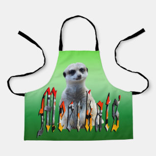 Green Meerkat, Kids Full Print Apron