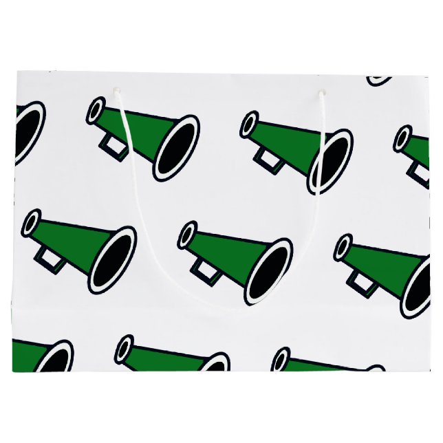 Green Megaphone Large Gift Bag (Back)
