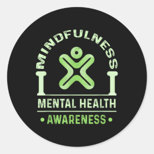 Green Mental Health Awareness Shirt Employee Mindf Classic Round Sticker