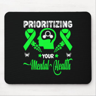 Green Mental Health Awareness Stigma Month  Mouse Pad