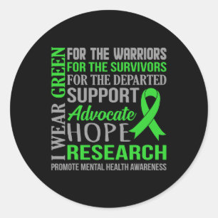 Green Mental Health Awareness Supporter Graphic Classic Round Sticker