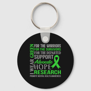 Green Mental Health Awareness Supporter Graphic Key Ring