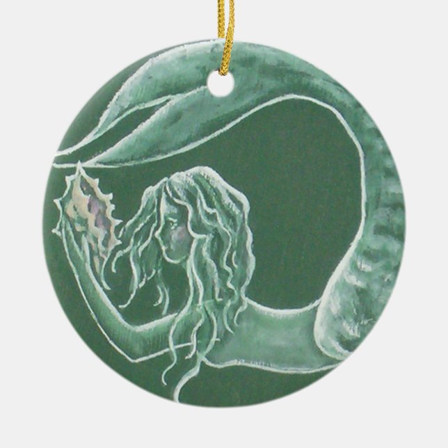 Green Mermaid Ornament (Front)