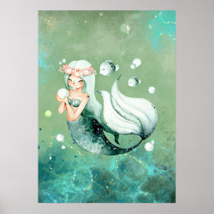 Green Mermaid  Poster