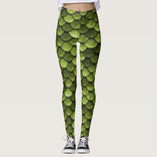 Green Mermaid Scale Leggings