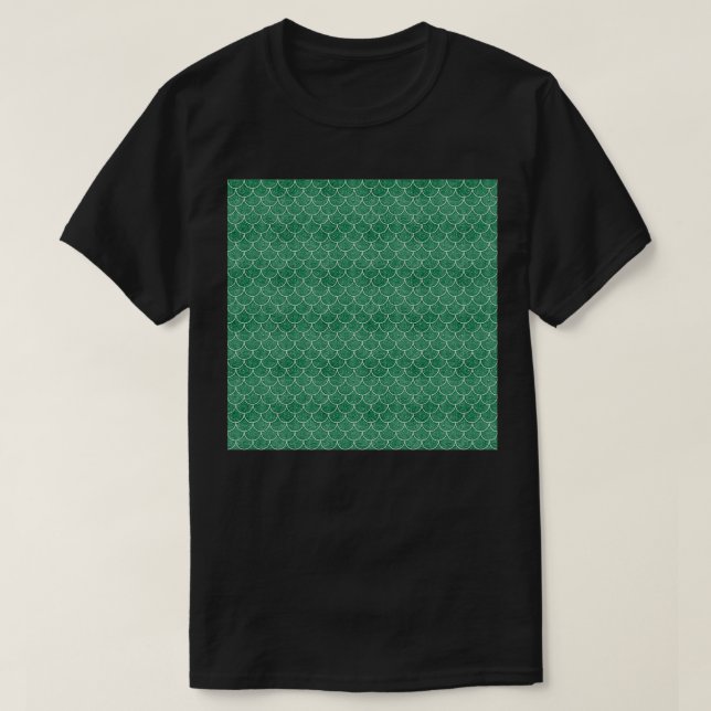 Green Mermaid Scales T-Shirt (Design Front)