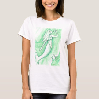 Green Mermaid with Pearl and Starfish Shirt