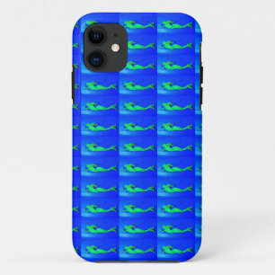 green mermaids on blue case