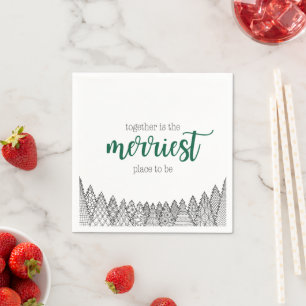 Green Merriest Place to Be Napkins