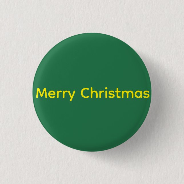 Green Merry Christmas 3 Cm Round Badge (Front)
