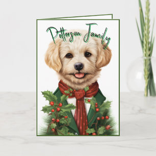 Green Merry Christmas: Adorable Puppy Card