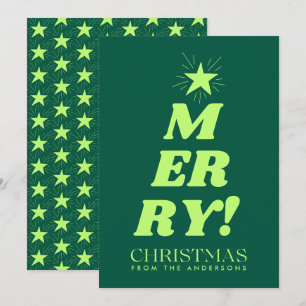 Green Merry Christmas Non Photo Holiday Card