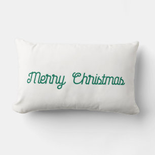 Green Merry Christmas or Add Your Text Minimalist Lumbar Cushion