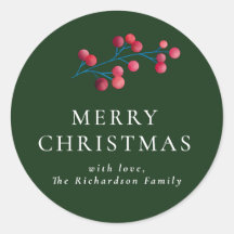 Green Merry Christmas Personalised Family 