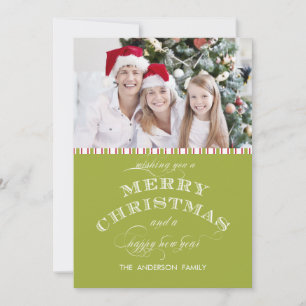 GREEN MERRY CHRISTMAS PHOTO CARD