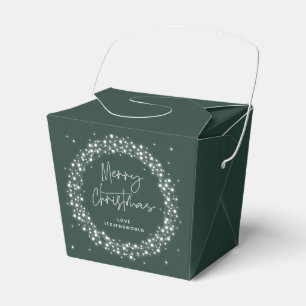 Green Merry Christmas Sparkling Lights Favour Box