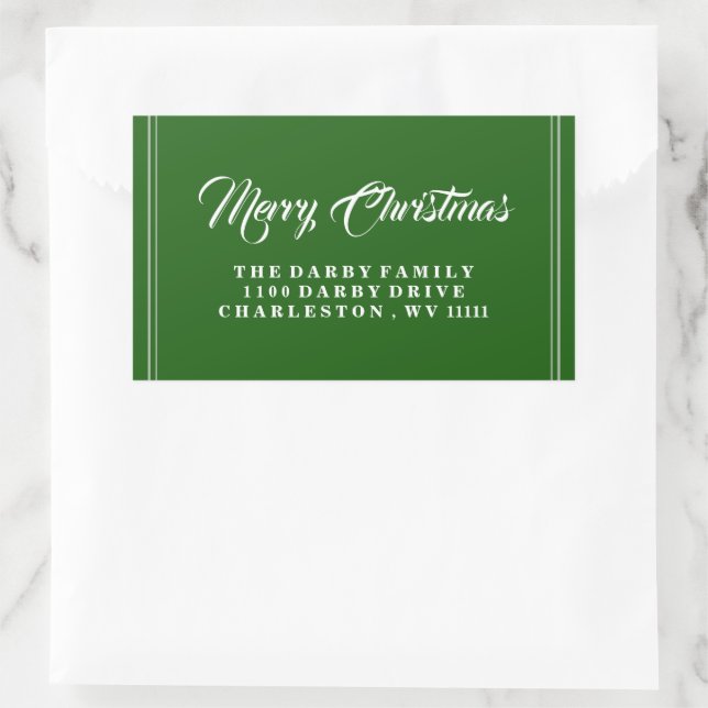 Green Merry Christmas Sticker (Bag)