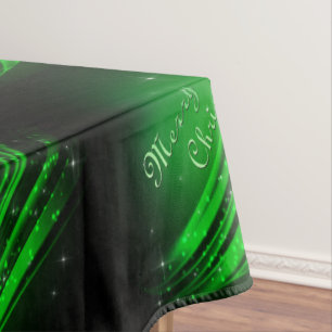 Green Merry Christmas Tablecloth