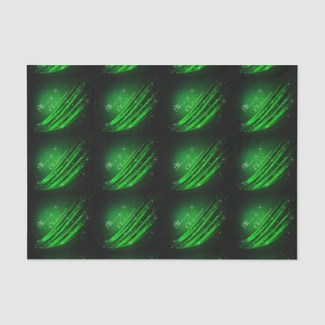 Green Merry Christmas Tissue Paper (Front)