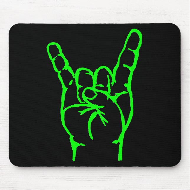Green Metal Horns Mousepad (Front)