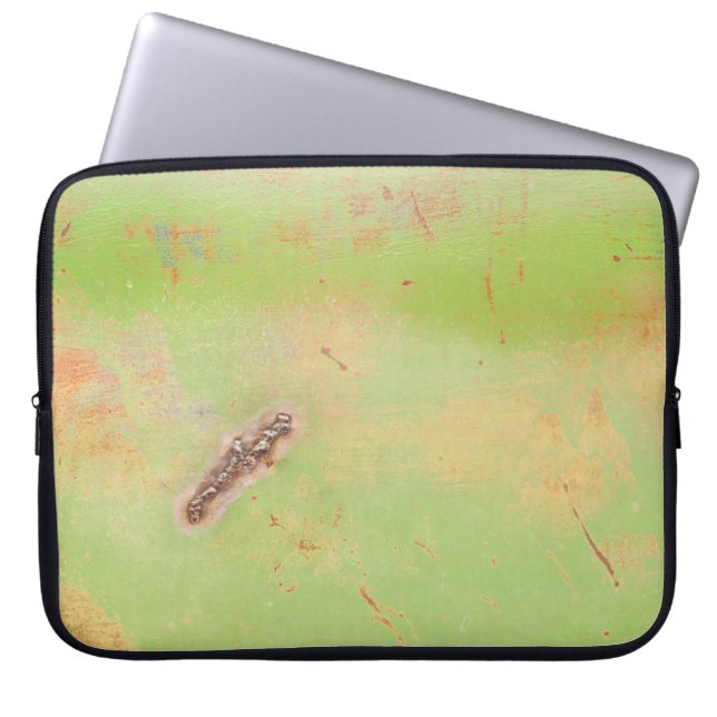 Green Metal Weld Grunge Photograph Laptop Sleeve (Front)