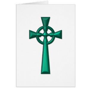 Green Metallic Celtic Cross