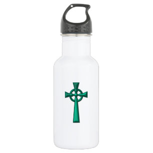 Green Metallic Celtic Cross 532 Ml Water Bottle