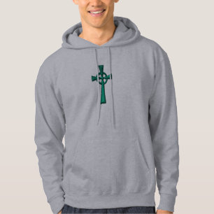 Green Metallic Celtic Cross Hoodie