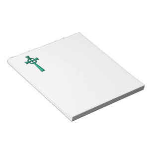 Green Metallic Celtic Cross Notepad