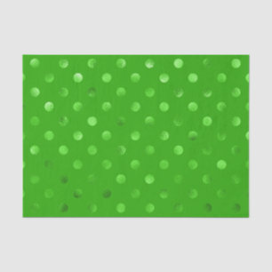 Green Metallic Faux Foil Polka Dot Background Tissue Paper