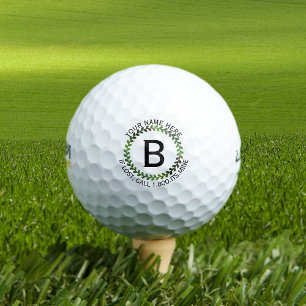 Green Metallic Wreath Logo Design • Custom Golf Balls