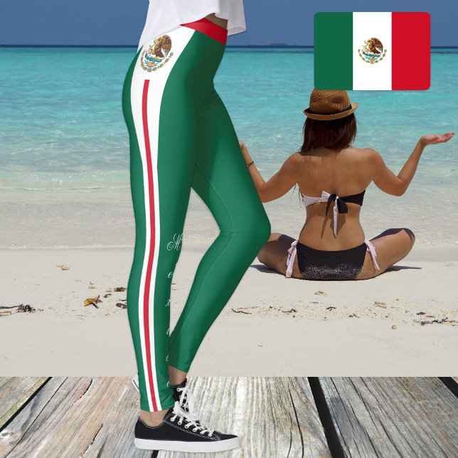 Green Mexico fashion leggings, Mexican Flag Leggings (Creator Uploaded)