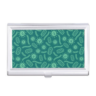 Green Microbes Pattern Business Card Holder