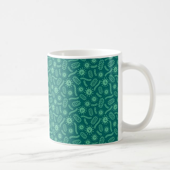 Green Microbes Pattern Coffee Mug (Right)