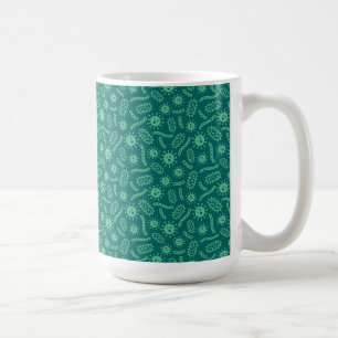 Green Microbes Pattern Coffee Mug