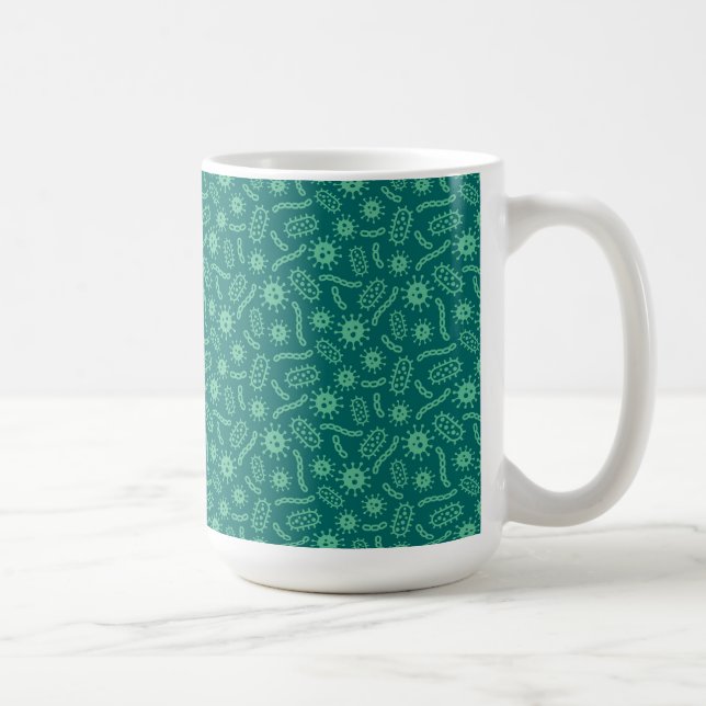 Green Microbes Pattern Coffee Mug (Right)