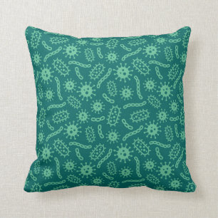 Green Microbes Pattern Cushion
