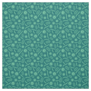 Green Microbes Pattern Fabric