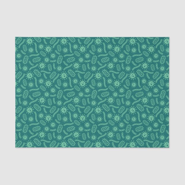 Green Microbes Pattern Tissue Paper (Front)