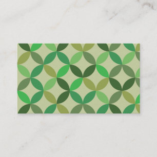 Green Mid Century Modern Geometric Business Card