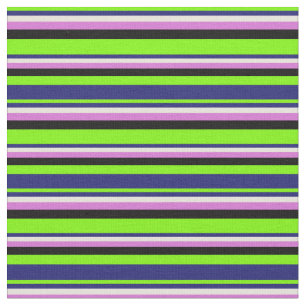 Green, Midnight Blue, Beige, Orchid, and Black Fabric