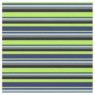 Green, Midnight Blue, Powder Blue, Gray & Black Fabric