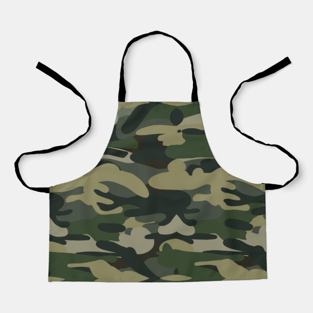 Green Military Camouflage Pattern Apron (Front)
