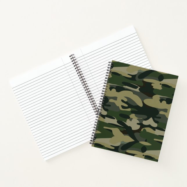 Green Military Camouflage Pattern Notebook (Inside)