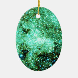 Green Milky Way Galaxy Ceramic Tree Decoration