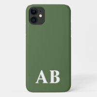 Green Minimal Modern Initial Monogram