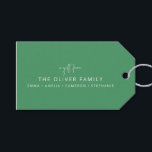 Green Minimal Personalised Gift From Family Name  Tags<br><div class="desc">Minimalist Personalised A Gift From Family Name Gift Tags in Green</div>
