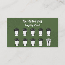 Green Minimalist Coffee Loyalty Card