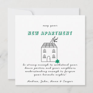 GREEN MINIMALIST  Congrats On Your New Apartment Holiday Card